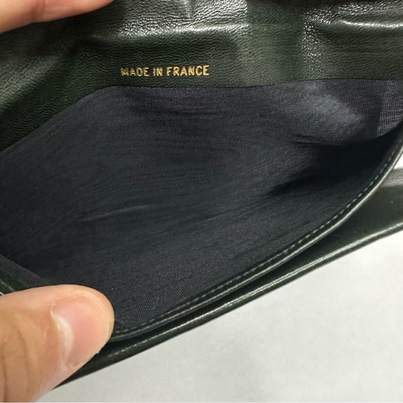 STUNNING FOREST/HUNTER GREEN CHANEL WALLET WITH COA - Picture 8 of 12